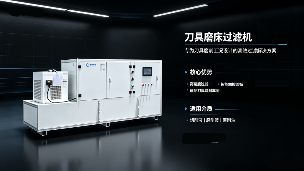 宁波滤源环保科技有限公司刀具磨床过滤机,小型一体式智能切削液磨削油循环过滤净化设备,精密刀具加工专用过滤设备